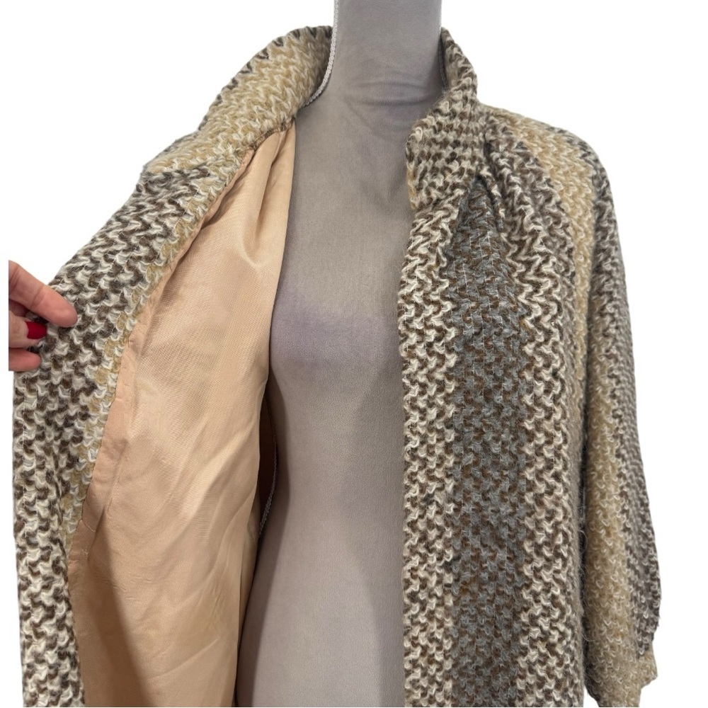 Vintage MJ Seattle Mohair Wool Coat Duster Oversized Long Neutral USA Made Size - Picture 6 of 9